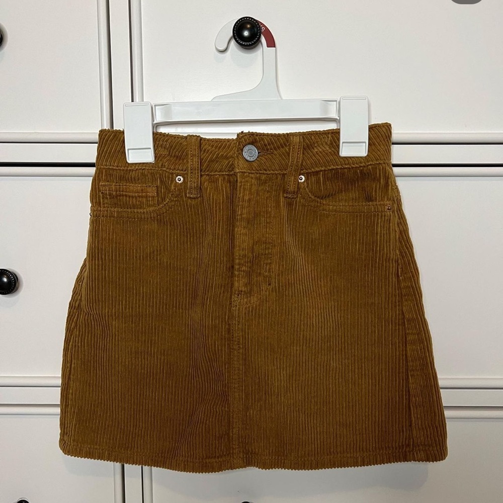 dark orange jean skirt